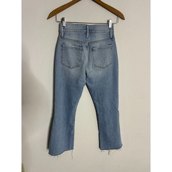 Frame Jeans 25 Heritage Le Sylvie Kick Flare Boot High Rise Denim Crop - Picture 9 of 10